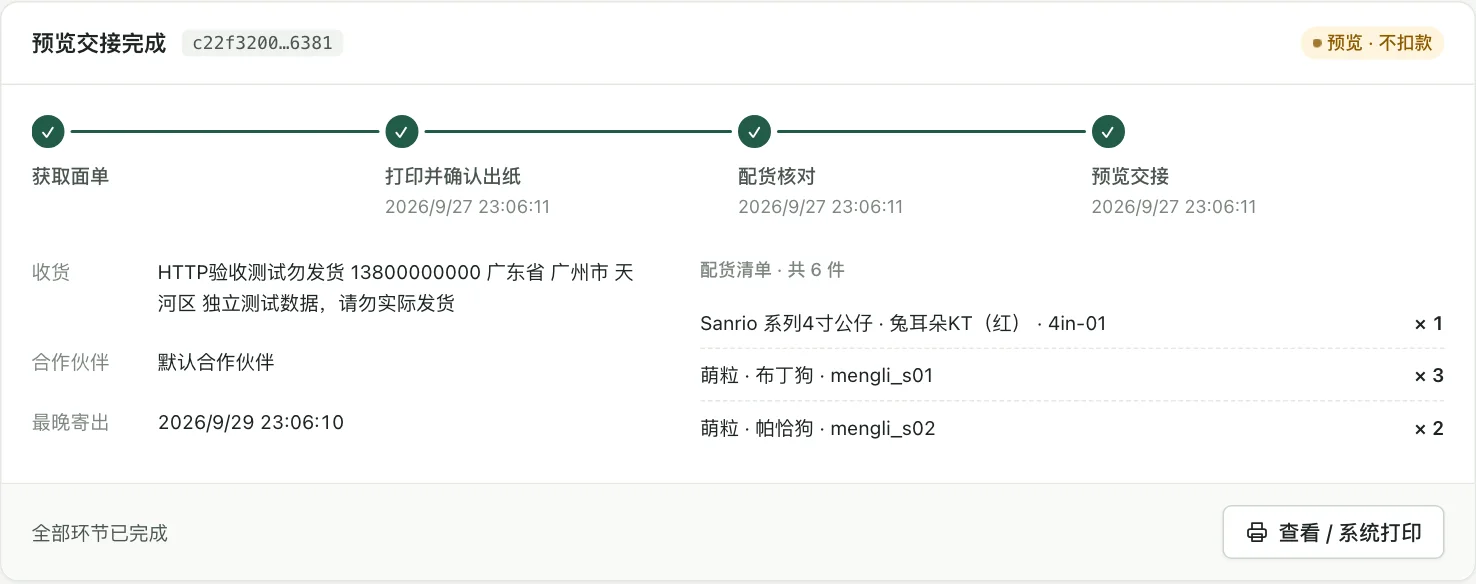 四步全部完成的包裹